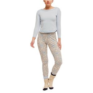 Free People Chill Evening Snow Combo Cotton Blend 2 Piece Pajama Set